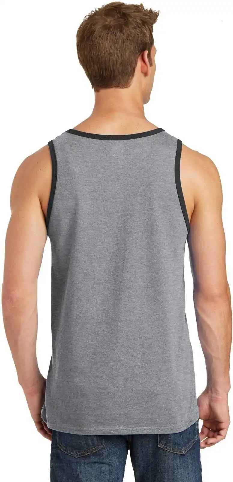 Port &amp; Company Pc54tt Core Cotton Tank Top Athletic Heather Jet Black