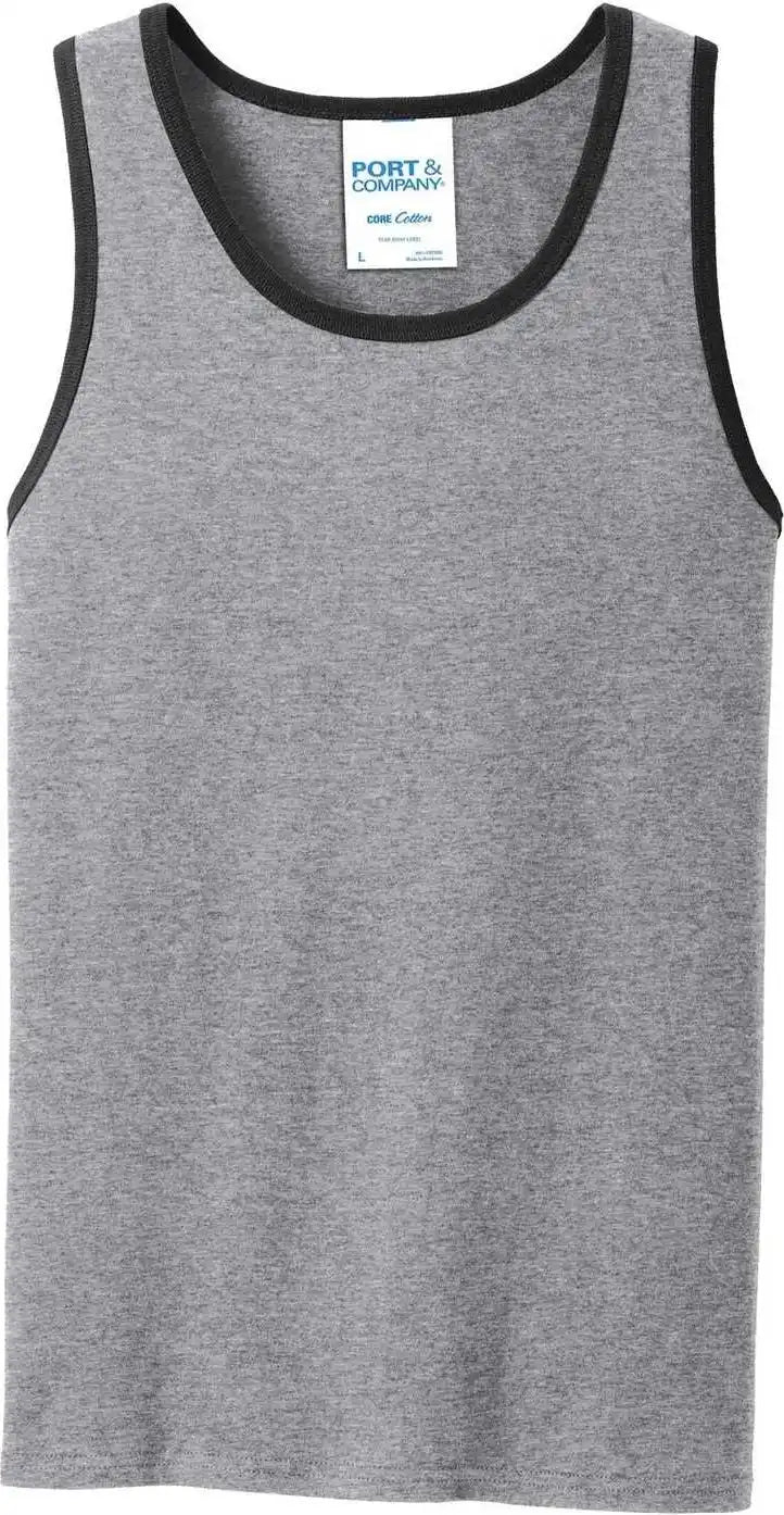 Port &amp; Company Pc54tt Core Cotton Tank Top Athletic Heather Jet Black