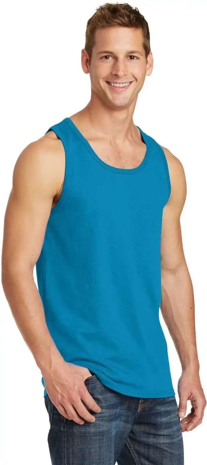 Port & Company Pc54tt Core Cotton Tank Top - Neon Blue