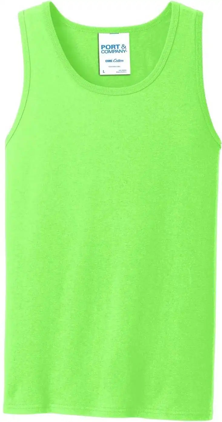 Port &amp; Company Pc54tt Core Cotton Tank Top Neon Green