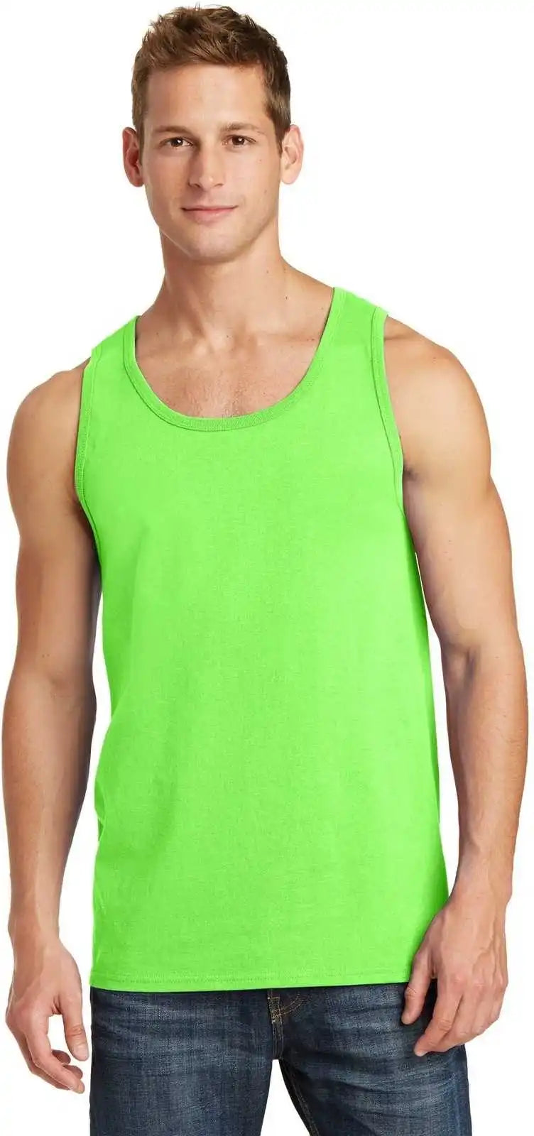 Port &amp; Company Pc54tt Core Cotton Tank Top Neon Green