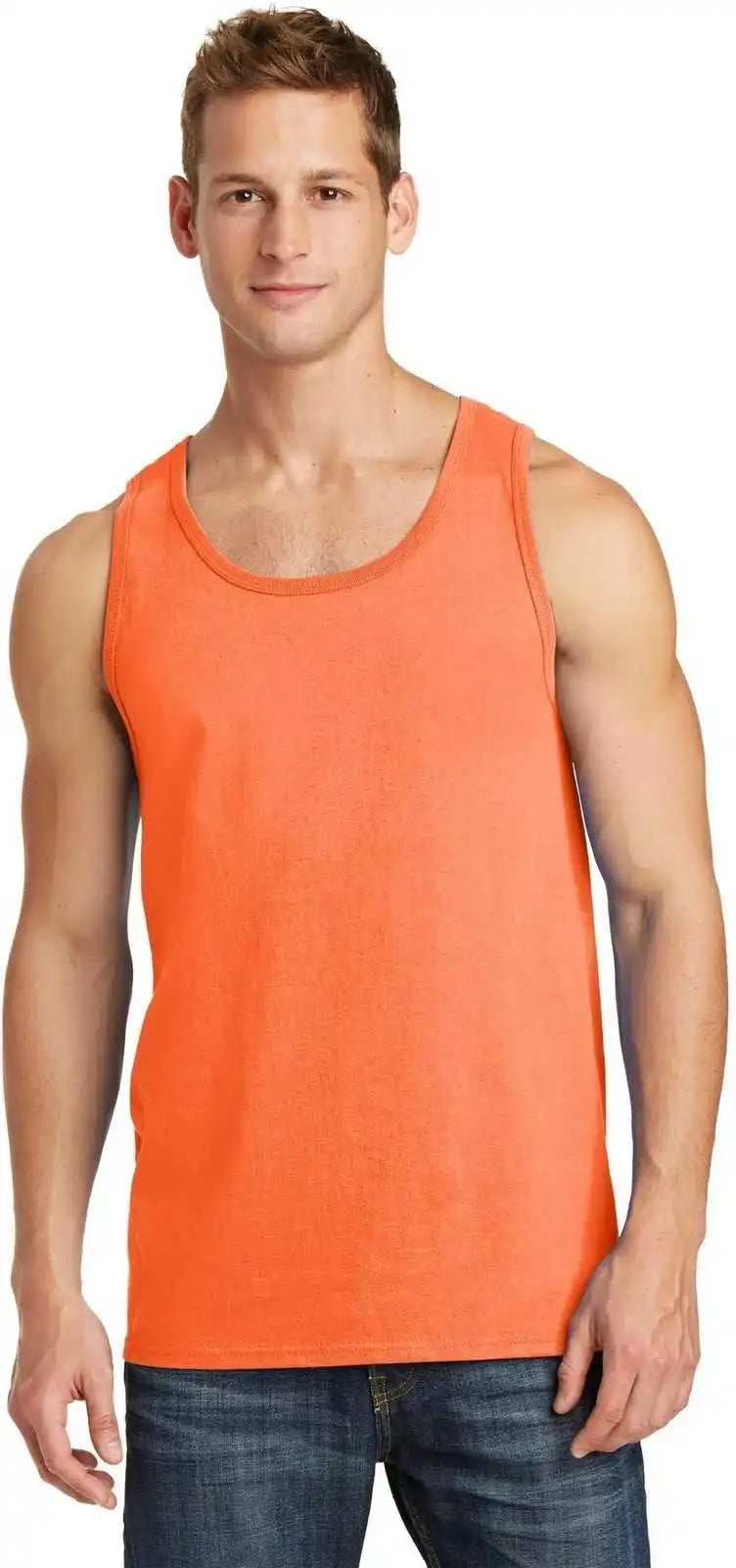 Port &amp; Company Pc54tt Core Cotton Tank Top Neon Orange