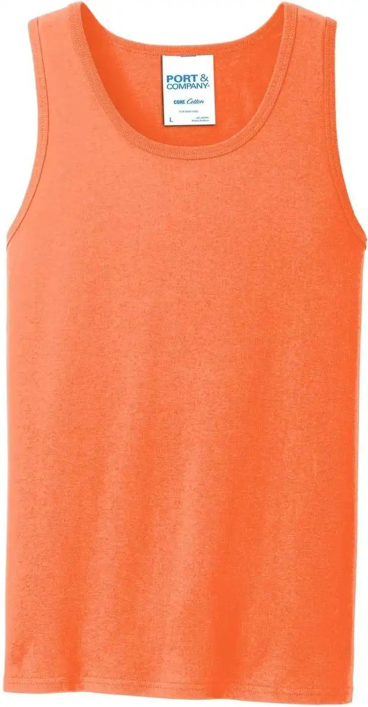 Port &amp; Company Pc54tt Core Cotton Tank Top Neon Orange