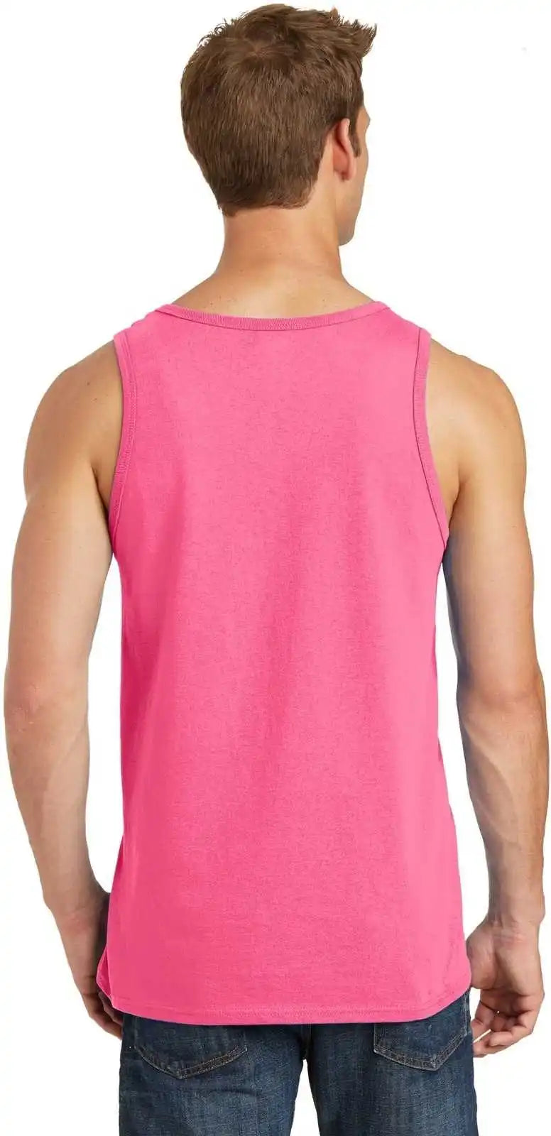 Port &amp; Company Pc54tt Core Cotton Tank Top Neon Pink