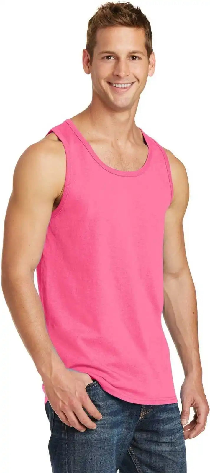 Port &amp; Company Pc54tt Core Cotton Tank Top Neon Pink