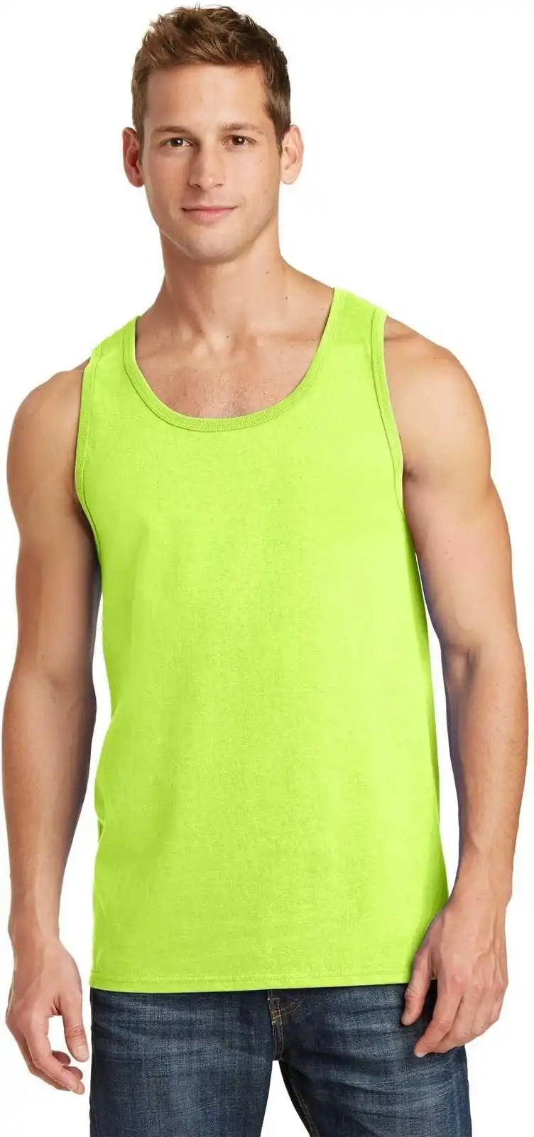 Port &amp; Company Pc54tt Core Cotton Tank Top Neon Yellow