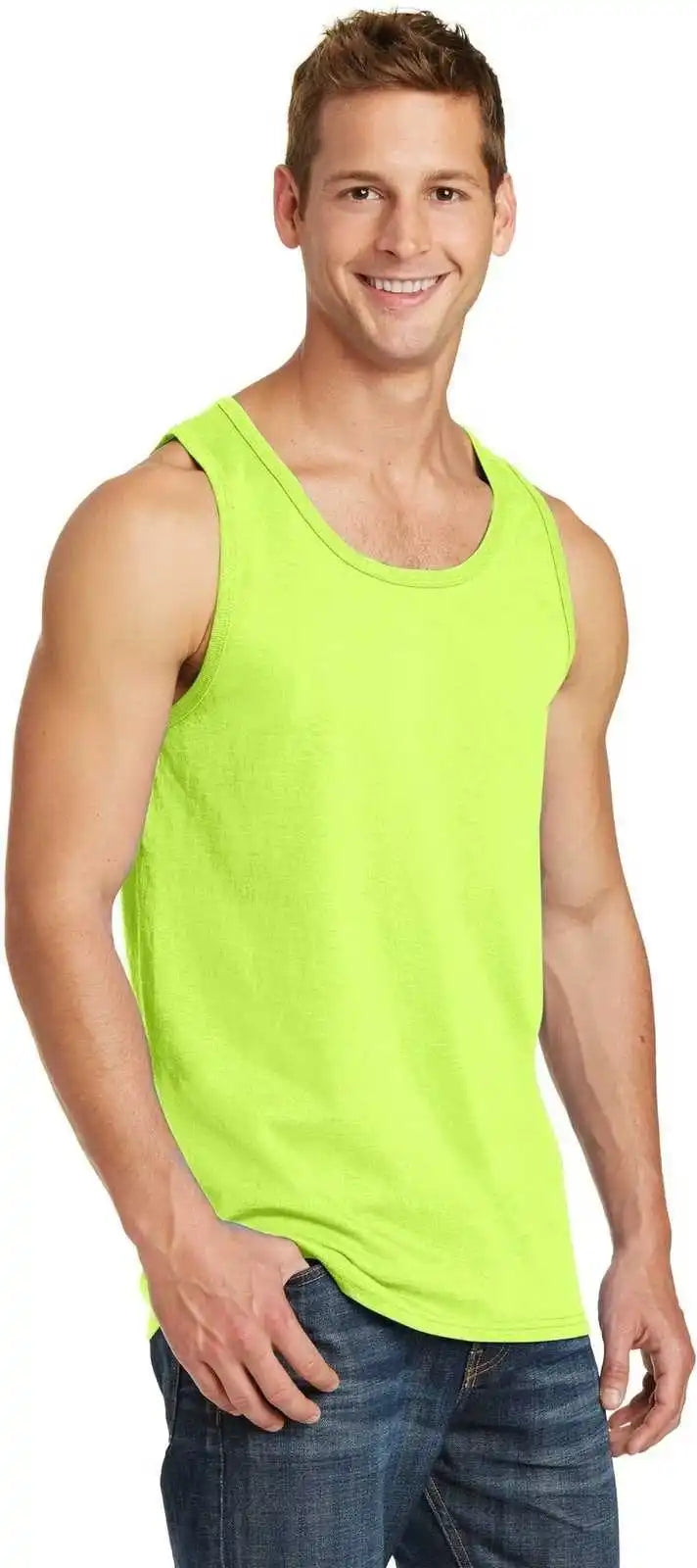 Port &amp; Company Pc54tt Core Cotton Tank Top Neon Yellow