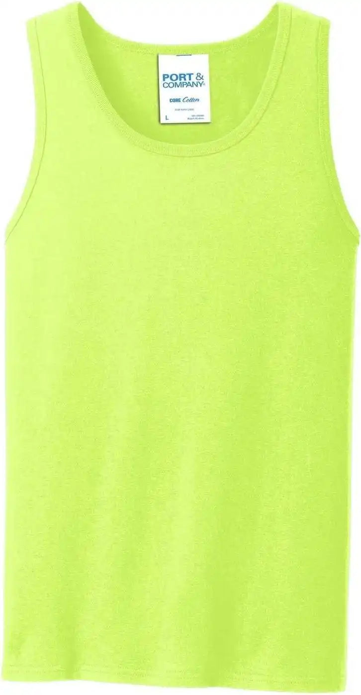Port &amp; Company Pc54tt Core Cotton Tank Top Neon Yellow