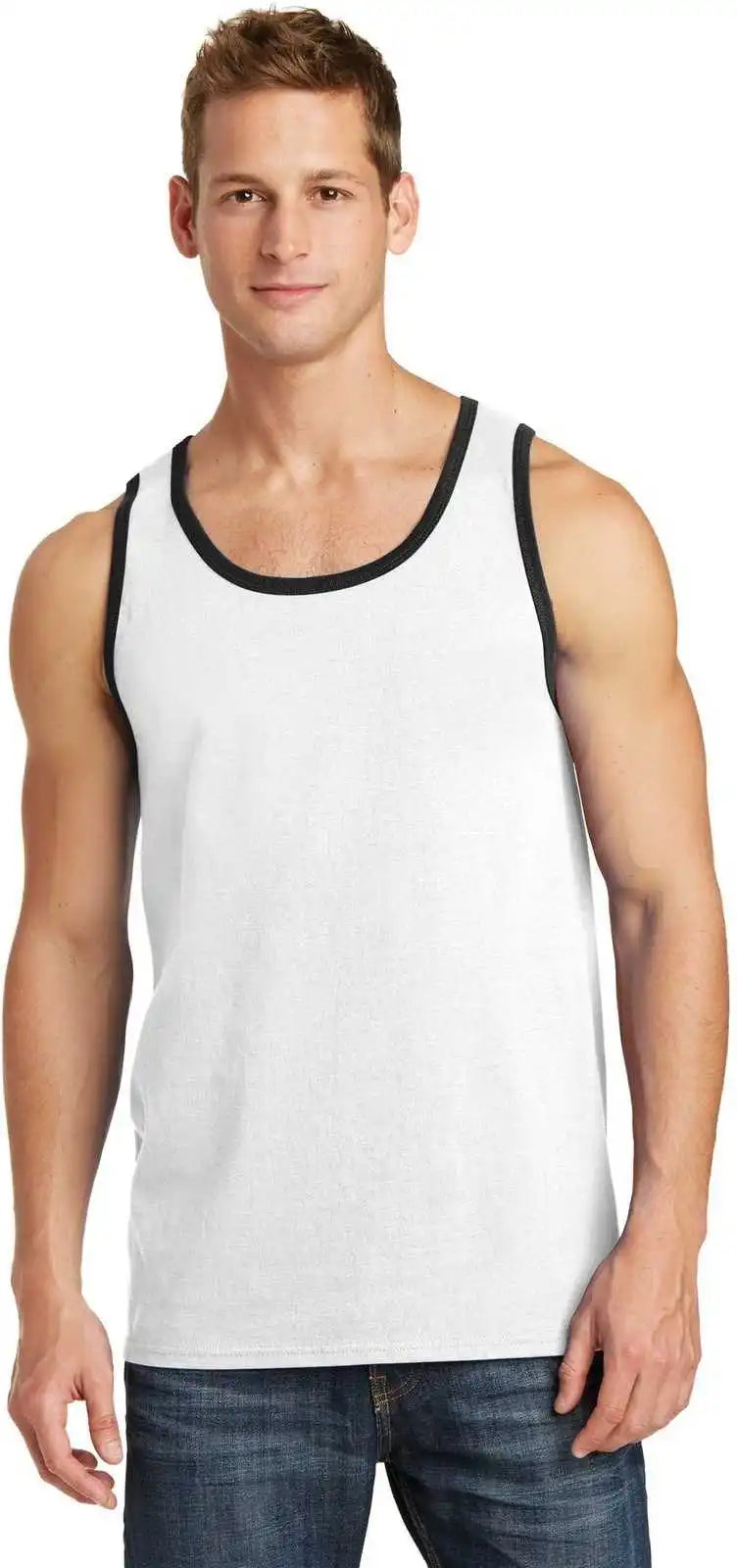 Port & Company Pc54tt Core Cotton Tank Top - White Jet Black