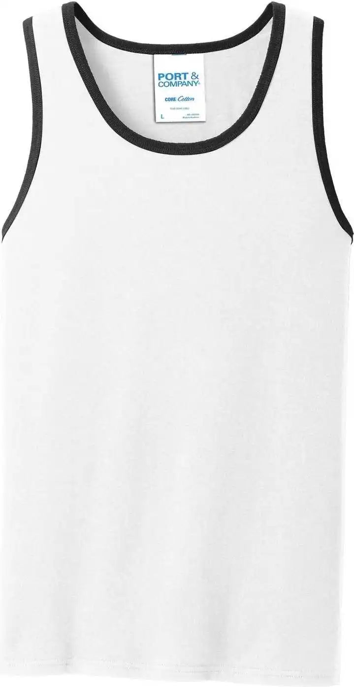 Port & Company Pc54tt Core Cotton Tank Top White Jet Black
