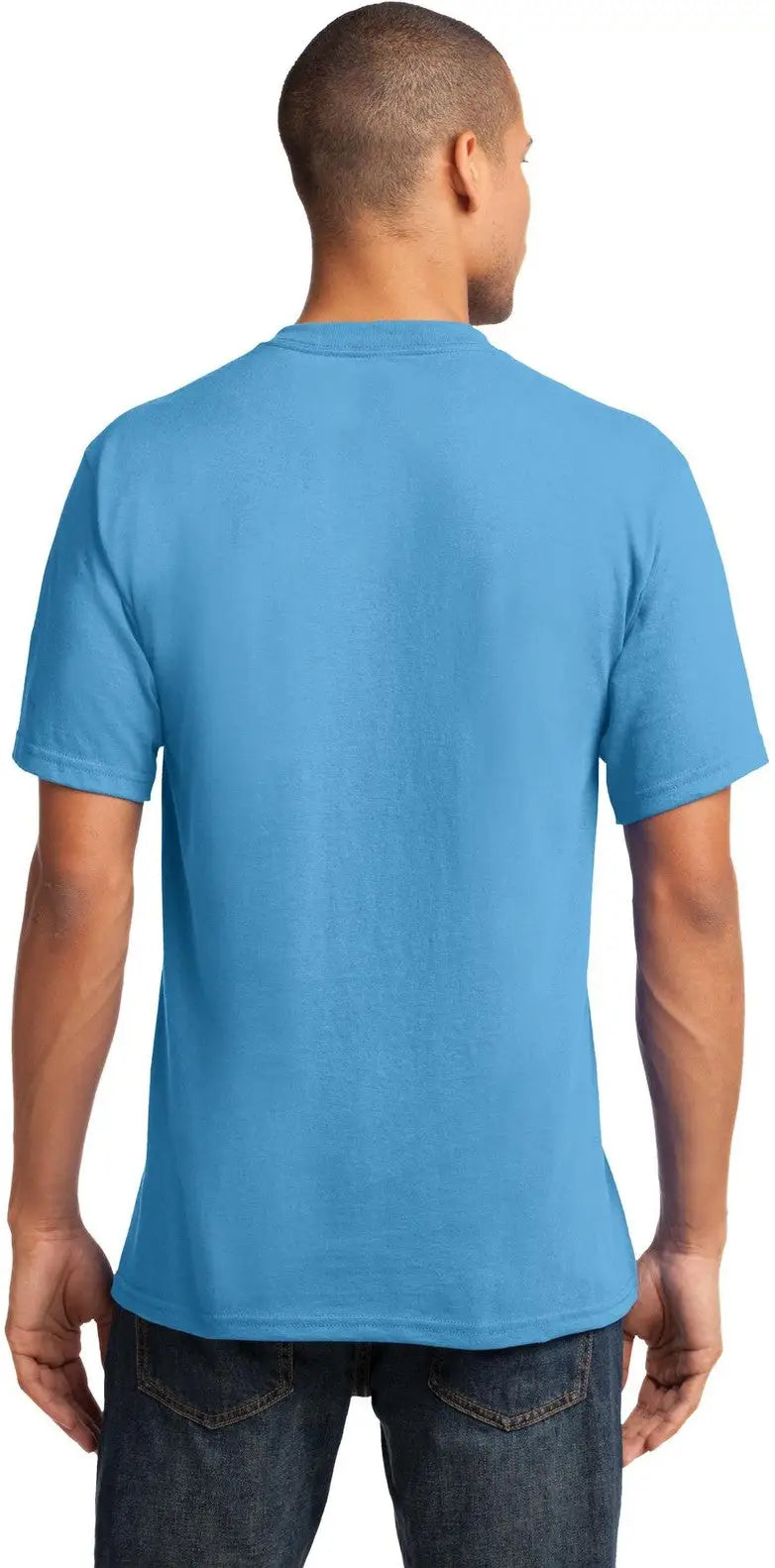 Port & Company Pc54v co Core Cotton V-neck Tee - Aquatic Blue
