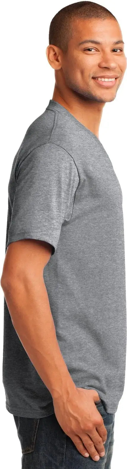 Port & Company Pc54v co Core Cotton V-neck Tee - Athletic Heather