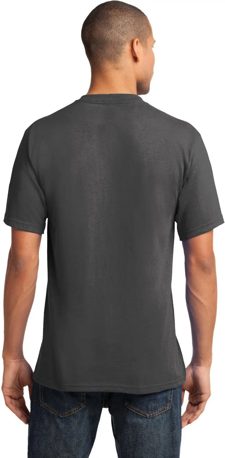 Port & Company Pc54v co Core Cotton V-neck Tee - Charcoal