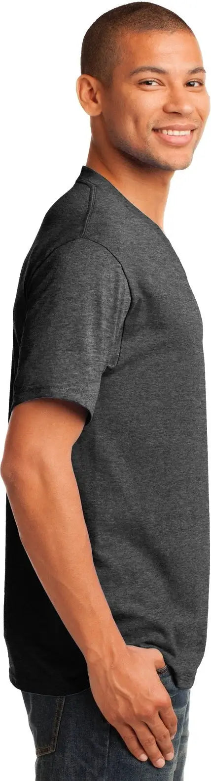 Port & Company Pc54v co Core Cotton V-neck Tee - Dark Heather Gray