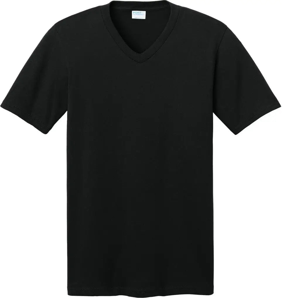 Port & Company Pc54v co Core Cotton V-neck Tee - Jet Black