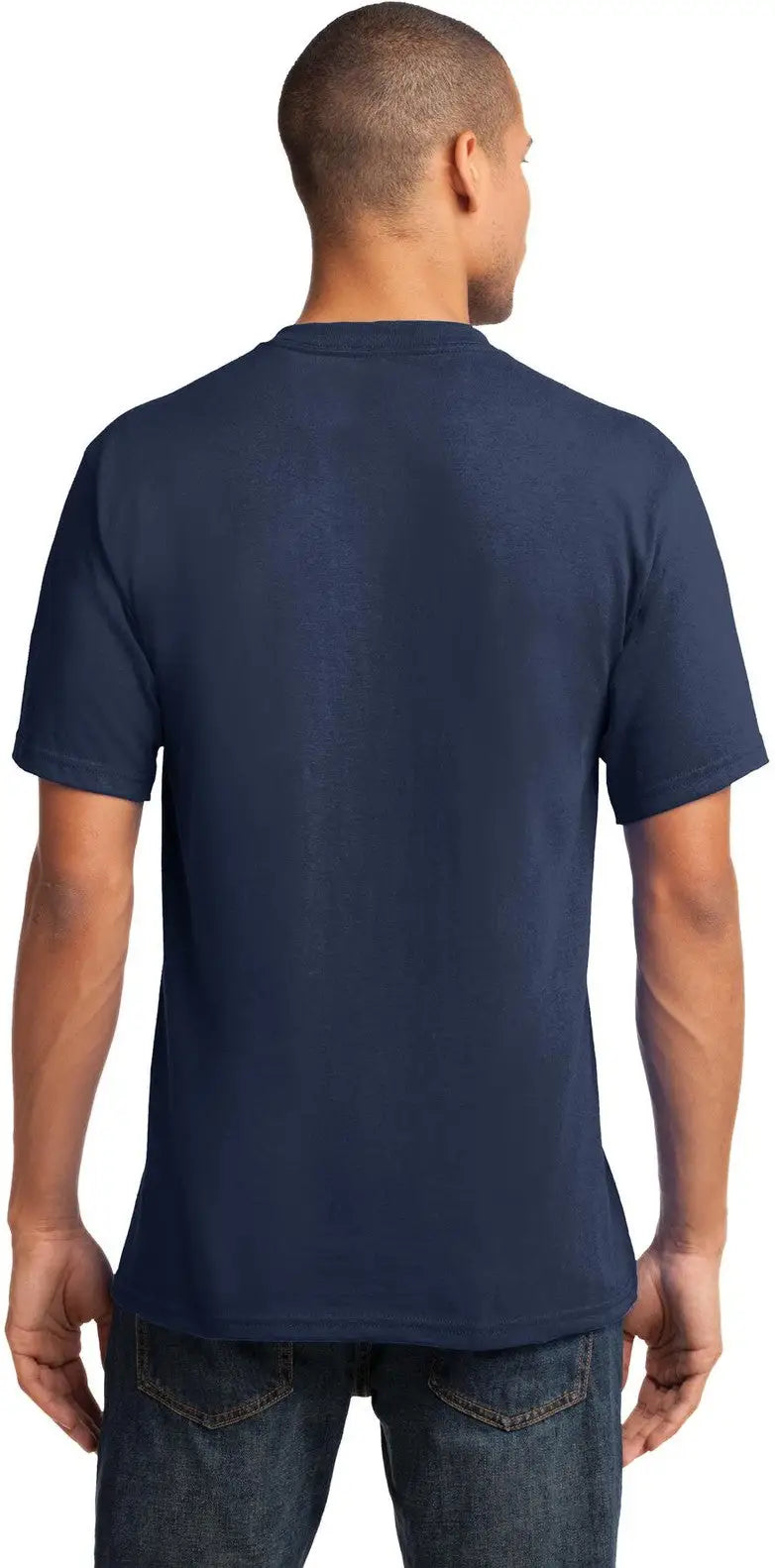 Port & Company Pc54v co Core Cotton V-neck Tee - Navy