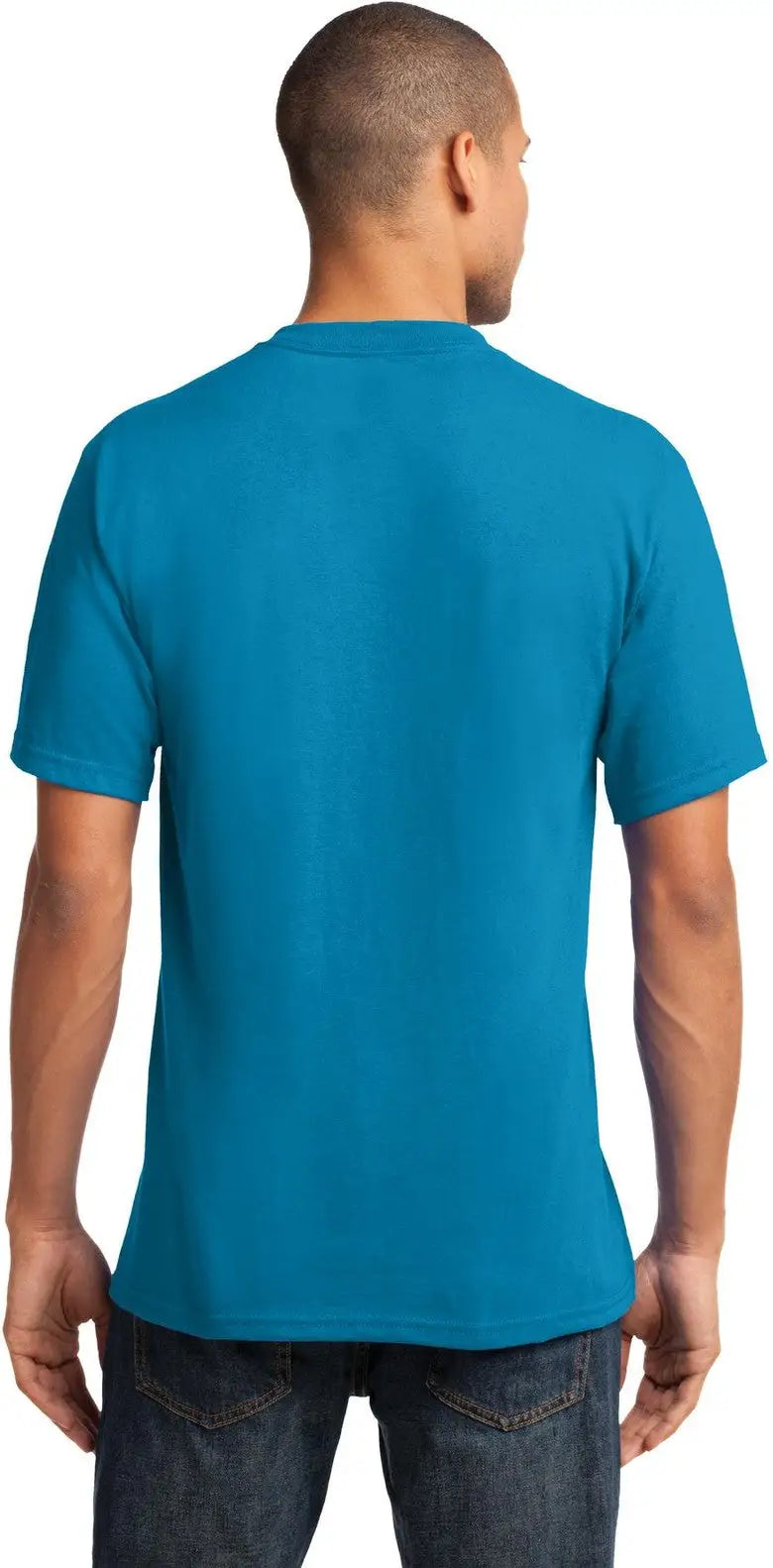 Port & Company Pc54v co Core Cotton V-neck Tee - Neon Blue