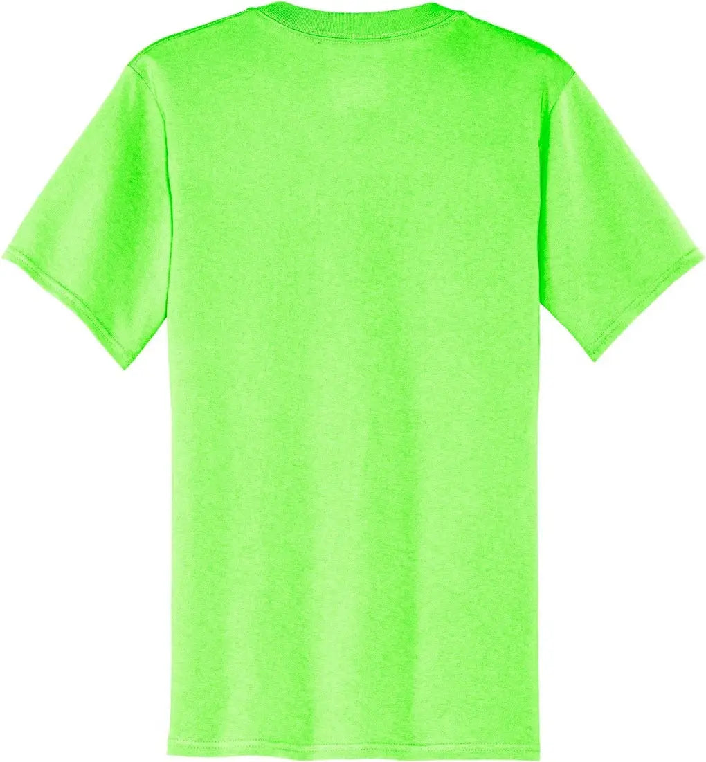 Port & Company Pc54v co Core Cotton V-neck Tee - Neon Green - Adult s
