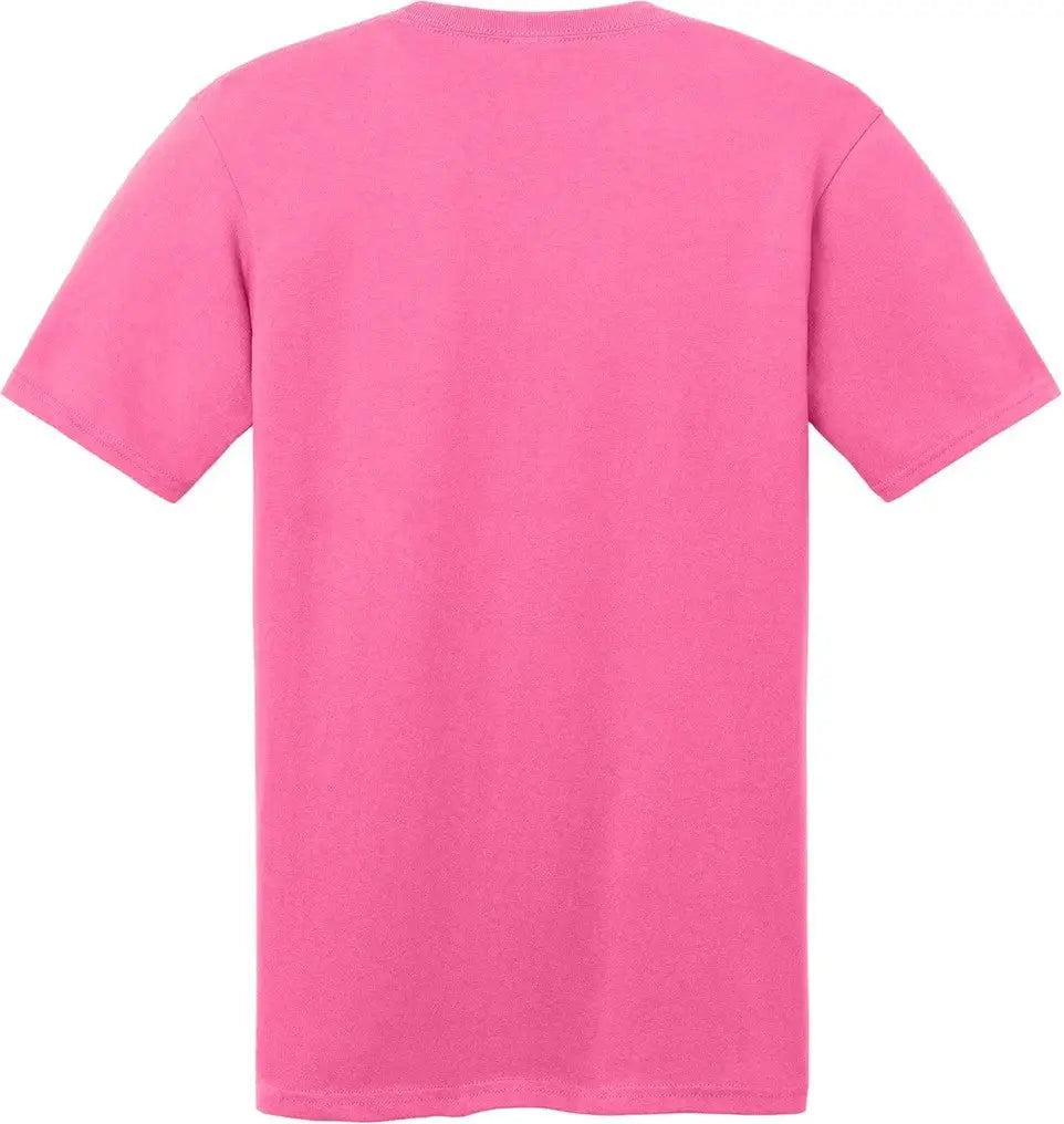 Port & Company Pc54v co Core Cotton V-neck Tee - Neon Pink
