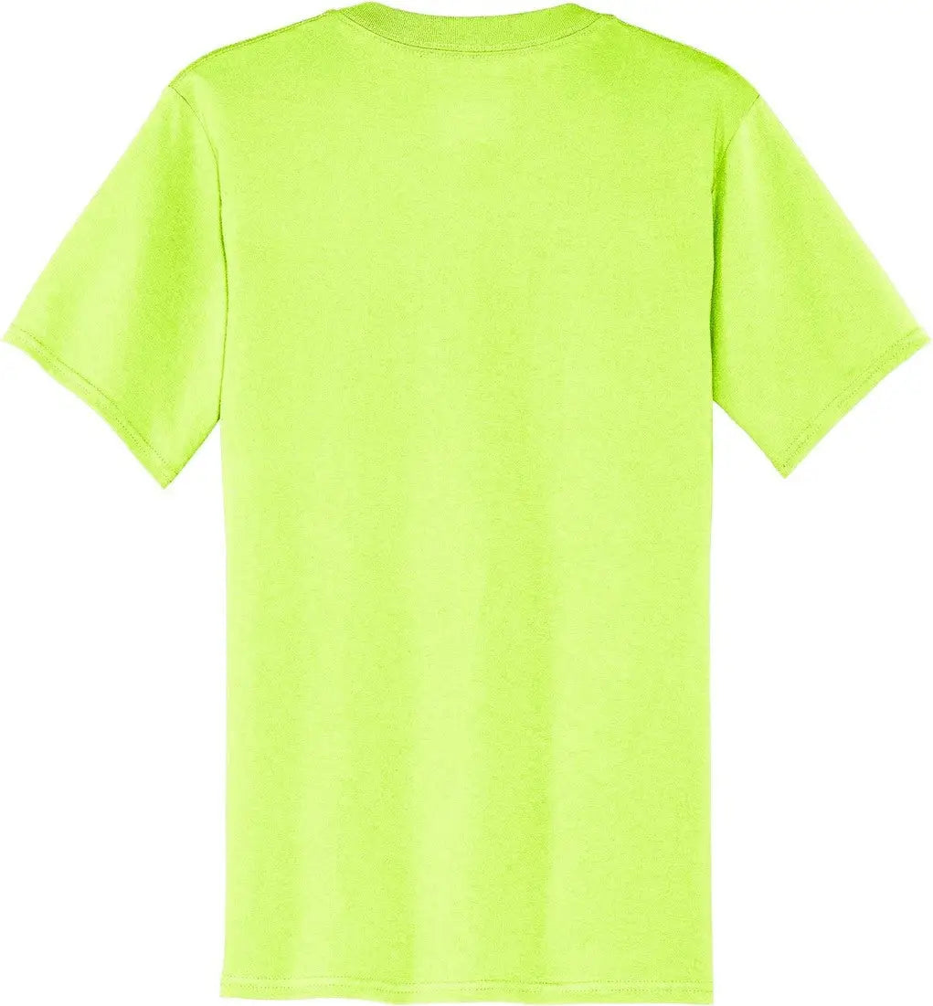 Port & Company Pc54v co Core Cotton V-neck Tee - Neon Yellow - Adult s
