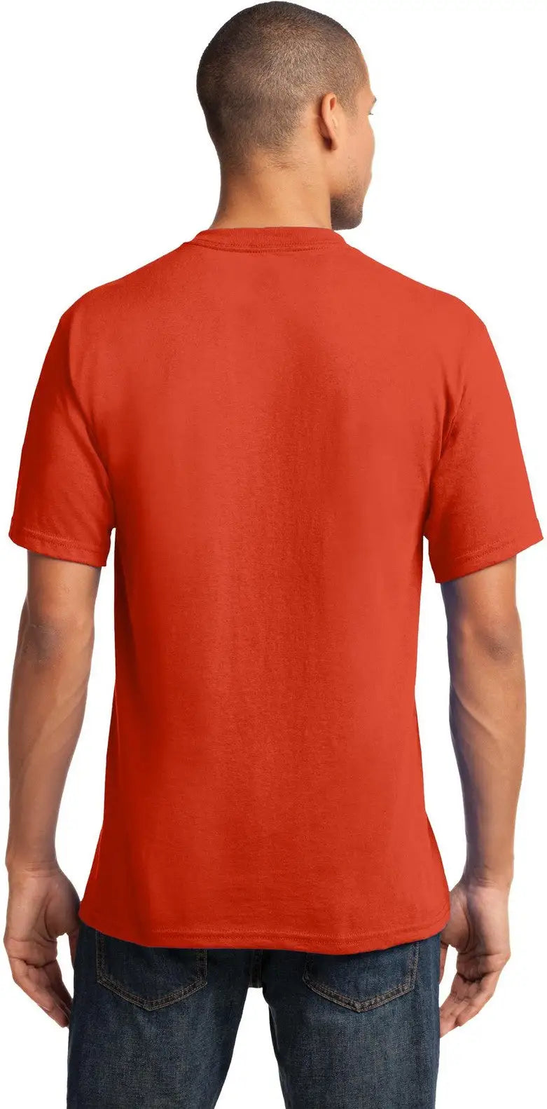 Port & Company Pc54v co Core Cotton V-neck Tee - Orange