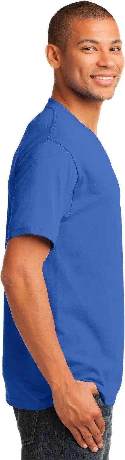 Port & Company Pc54v co Core Cotton V-neck Tee - Royal