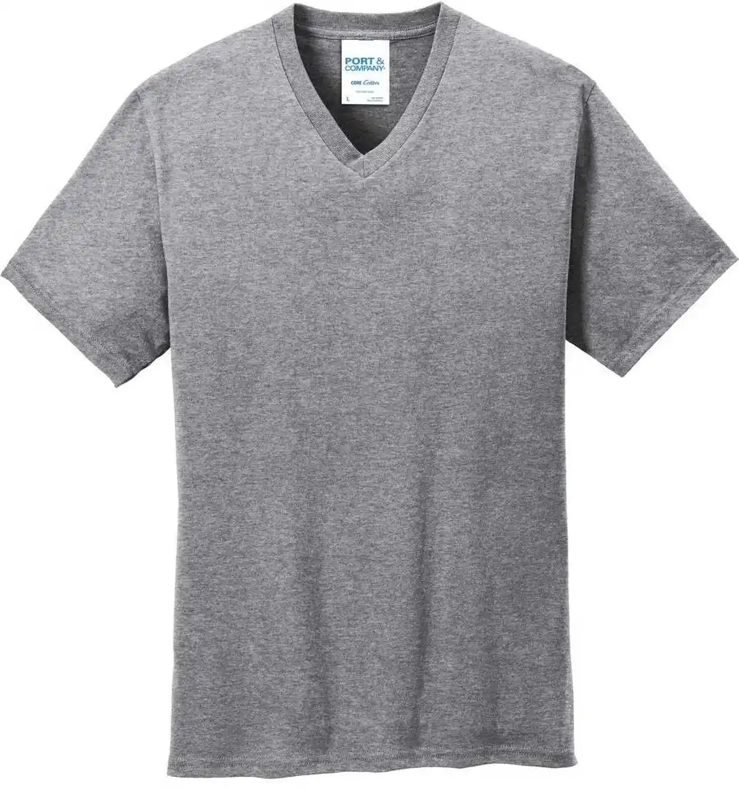 Port & Company Pc54v Core Cotton V-neck Tee - Athletic Heather
