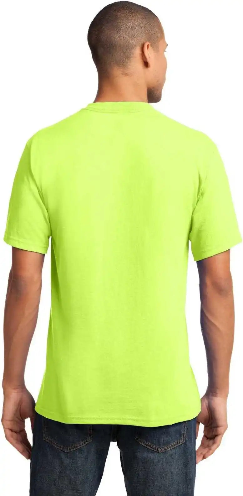 Port & Company Pc54v Core Cotton V-neck Tee - Neon Yellow