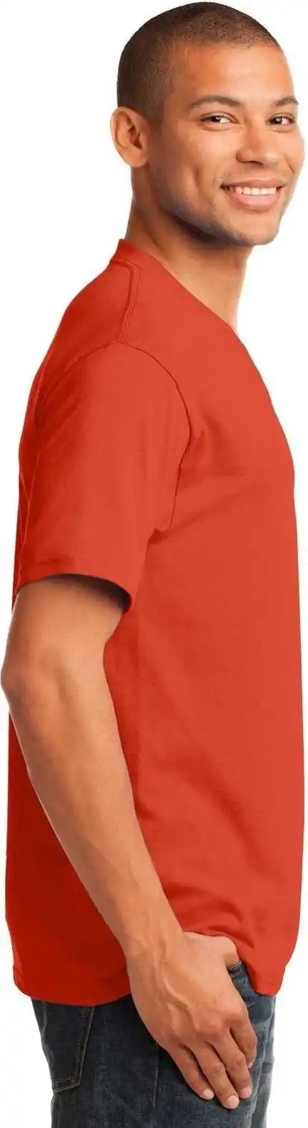 Port & Company Pc54v Core Cotton V-neck Tee - Orange