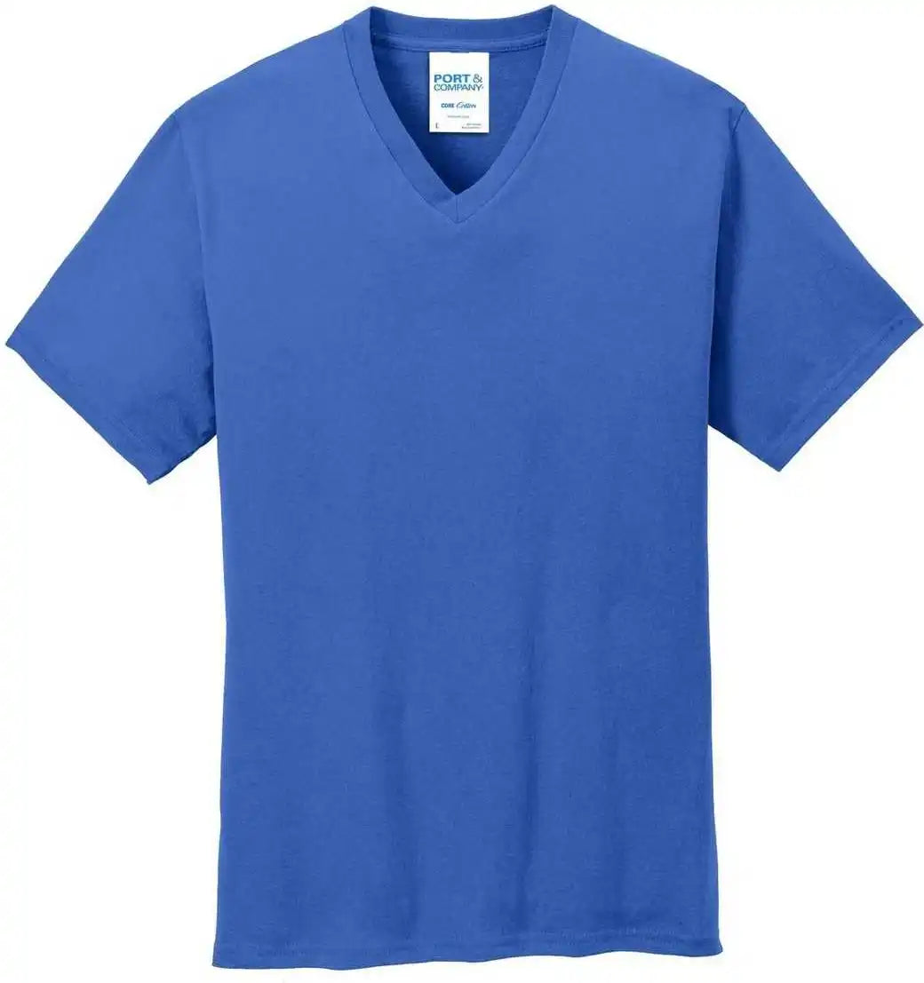 Port &amp; Company Pc54v Core Cotton V-neck Tee - Royal