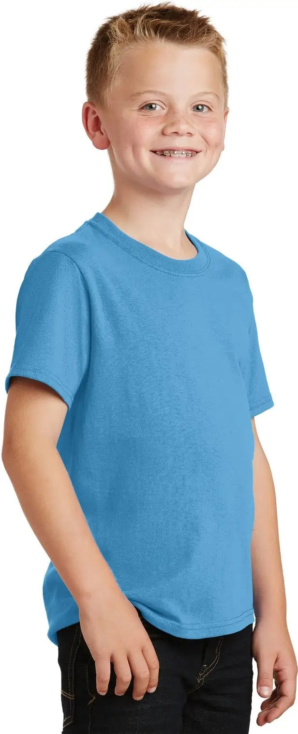 Port & Company Pc54y co Youth Core Cotton Tee - Aquatic Blue