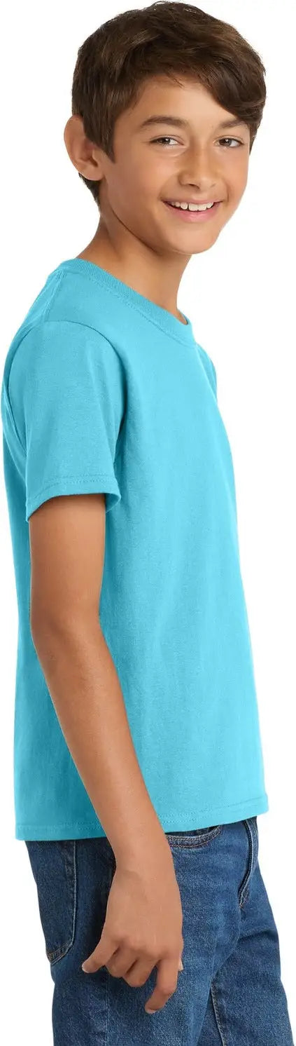 Port & Company Pc54y co Youth Core Cotton Tee - Aquatic Blue