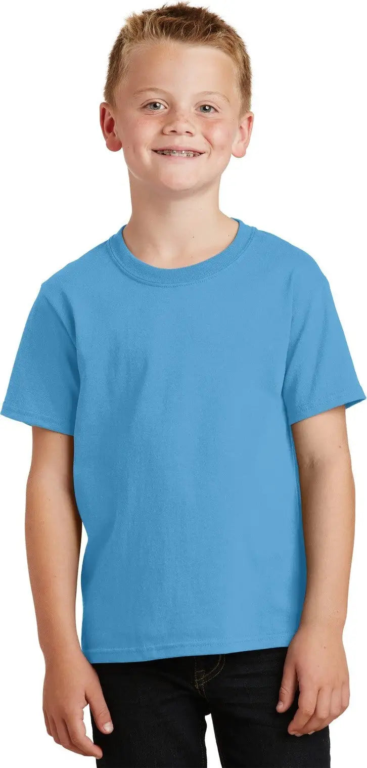 Port & Company Pc54y co Youth Core Cotton Tee - Aquatic Blue - Xs