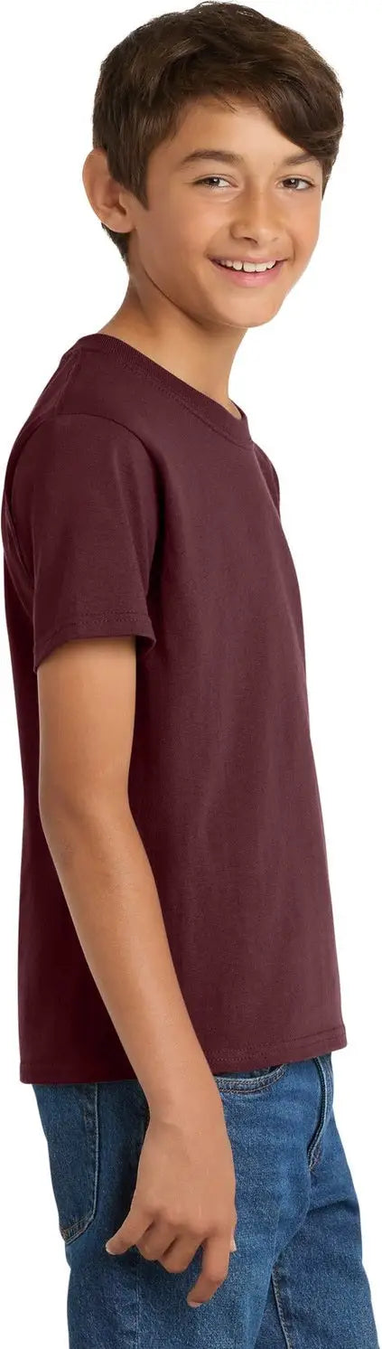 Port & Company Pc54y co Youth Core Cotton Tee - Athletic Maroon