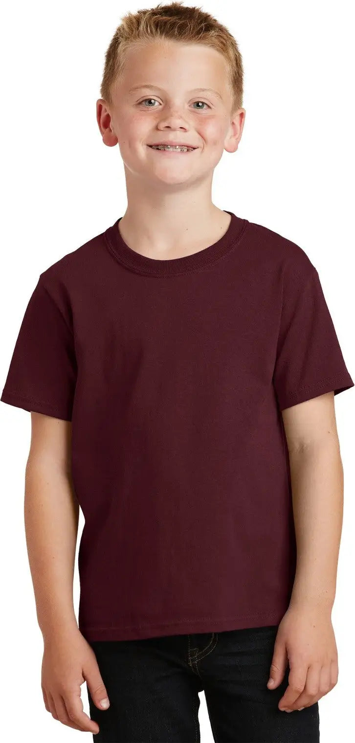 Port & Company Pc54y co Youth Core Cotton Tee - Athletic Maroon - Xs