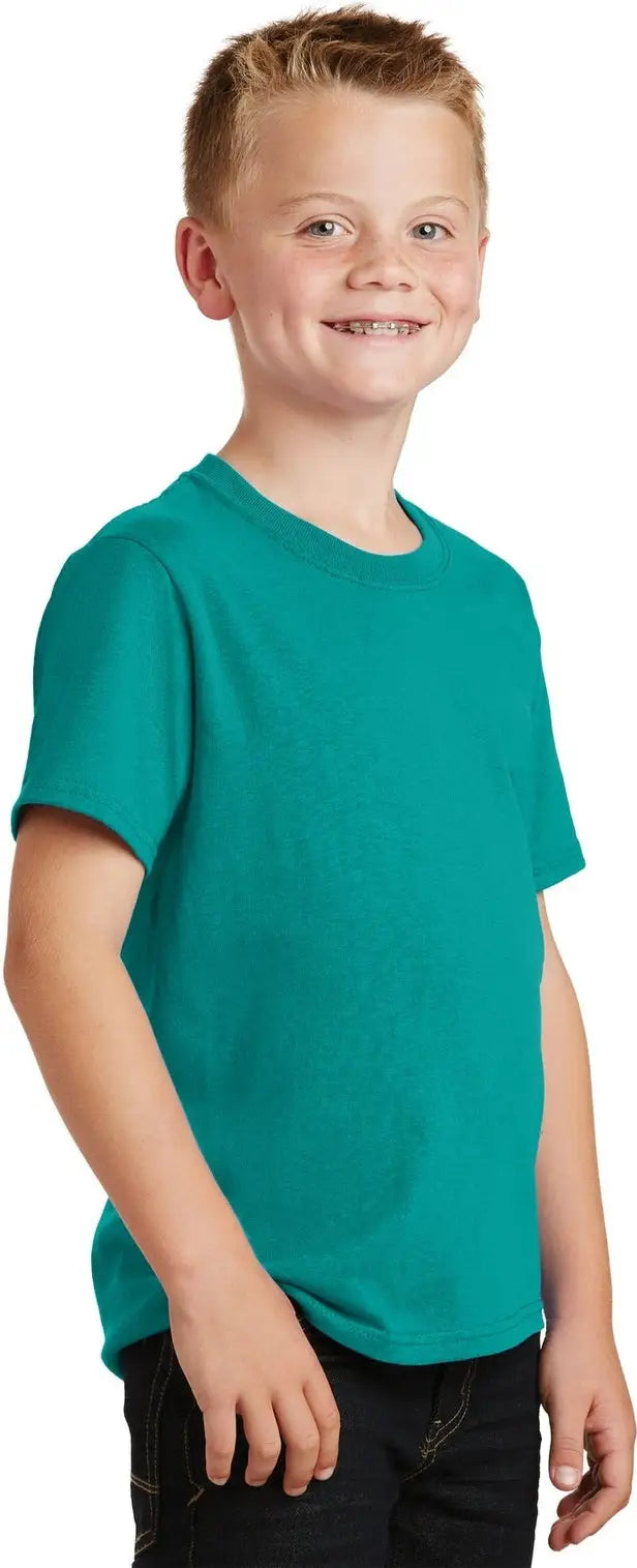 Port & Company Pc54y co Youth Core Cotton Tee - Bright Aqua