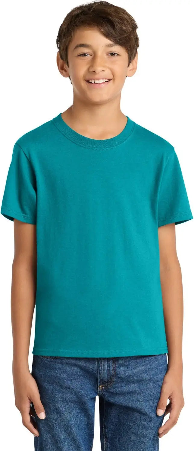 Port & Company Pc54y co Youth Core Cotton Tee - Bright Aqua
