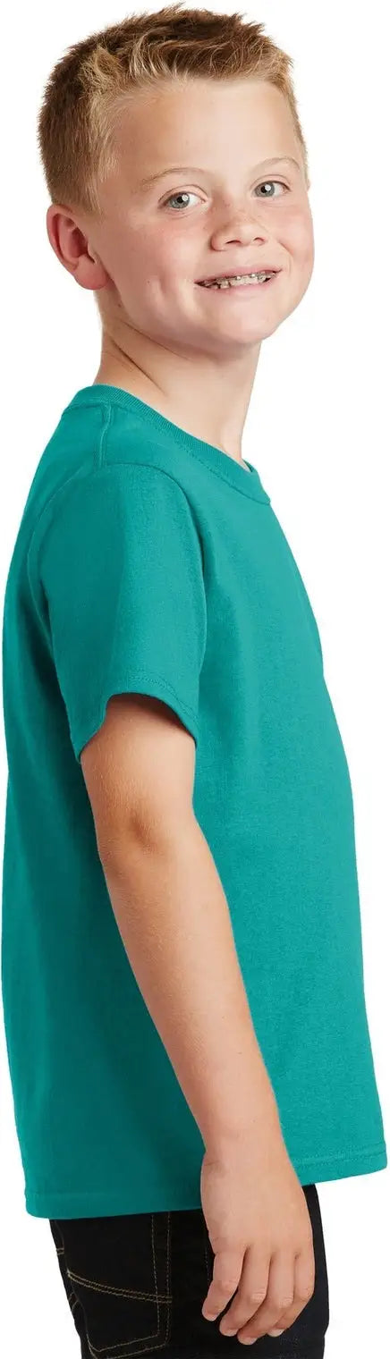 Port & Company Pc54y co Youth Core Cotton Tee - Bright Aqua