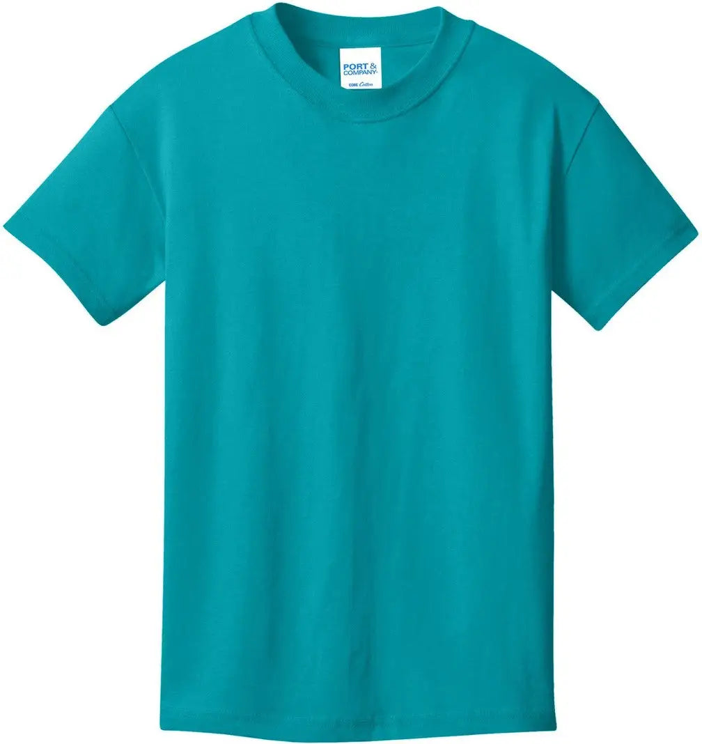 Port & Company Pc54y co Youth Core Cotton Tee - Bright Aqua