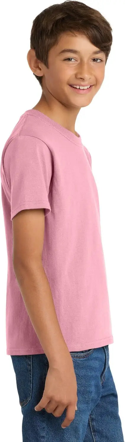 Port & Company Pc54y co Youth Core Cotton Tee - Candy Pink
