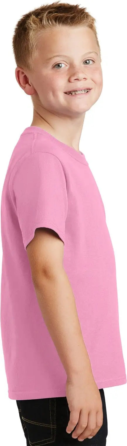 Port & Company Pc54y co Youth Core Cotton Tee - Candy Pink