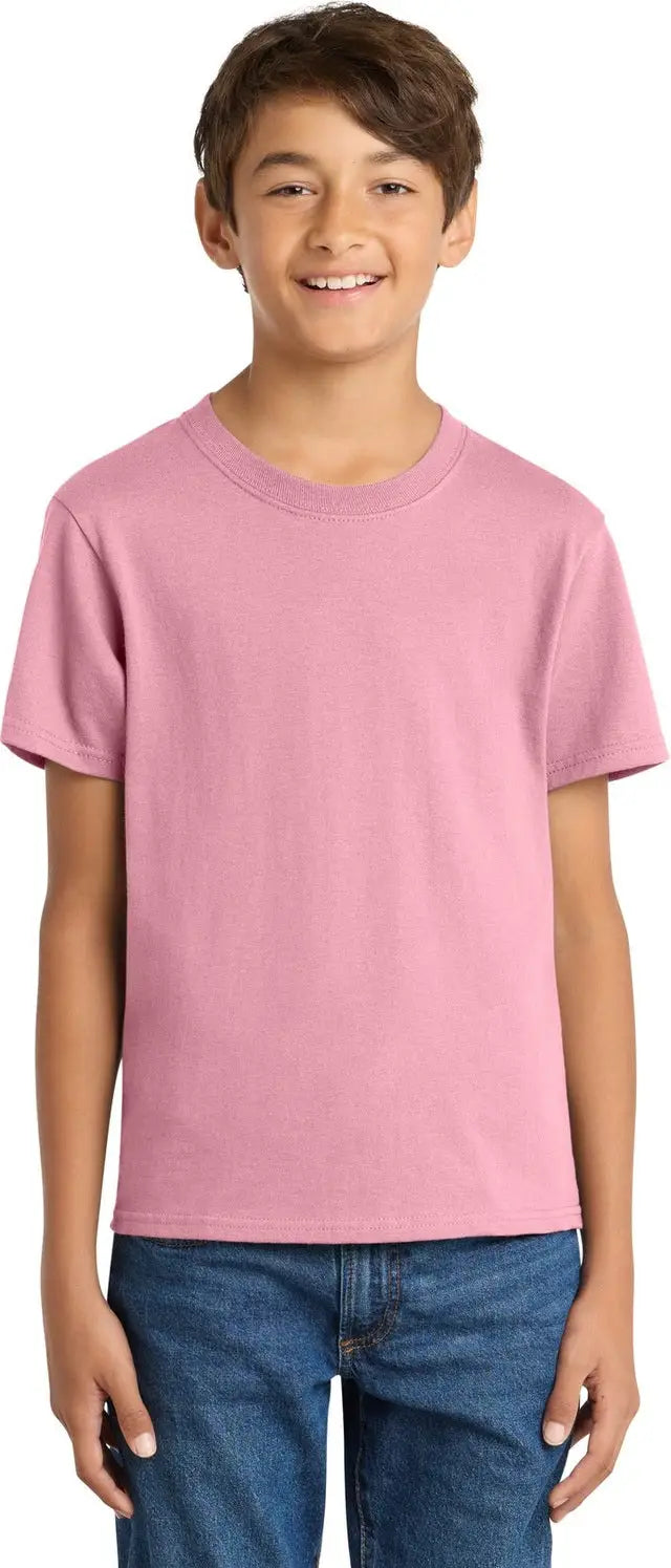 Port & Company Pc54y co Youth Core Cotton Tee - Candy Pink