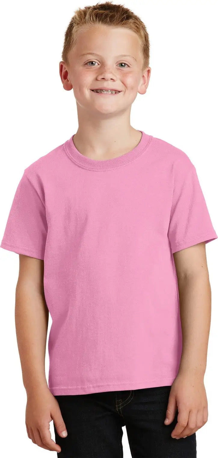 Port & Company Pc54y co Youth Core Cotton Tee - Candy Pink - Xs