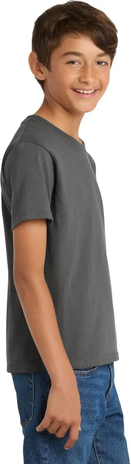 Port & Company Pc54y co Youth Core Cotton Tee - Charcoal