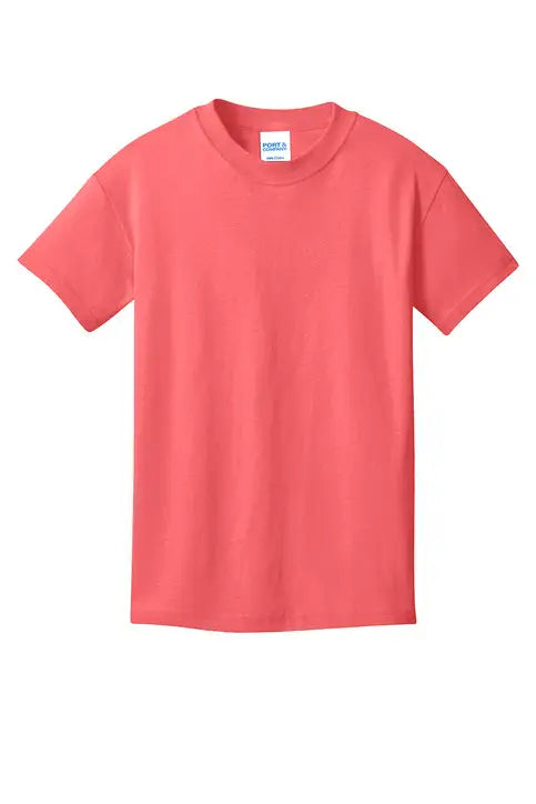 Port & Company Pc54y co Youth Core Cotton Tee - Coral