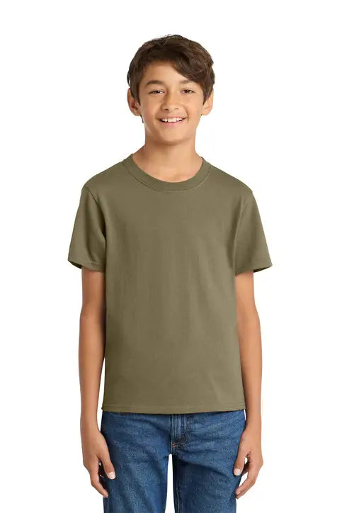 Port & Company Pc54y co Youth Core Cotton Tee - Coyote Brown - Xs