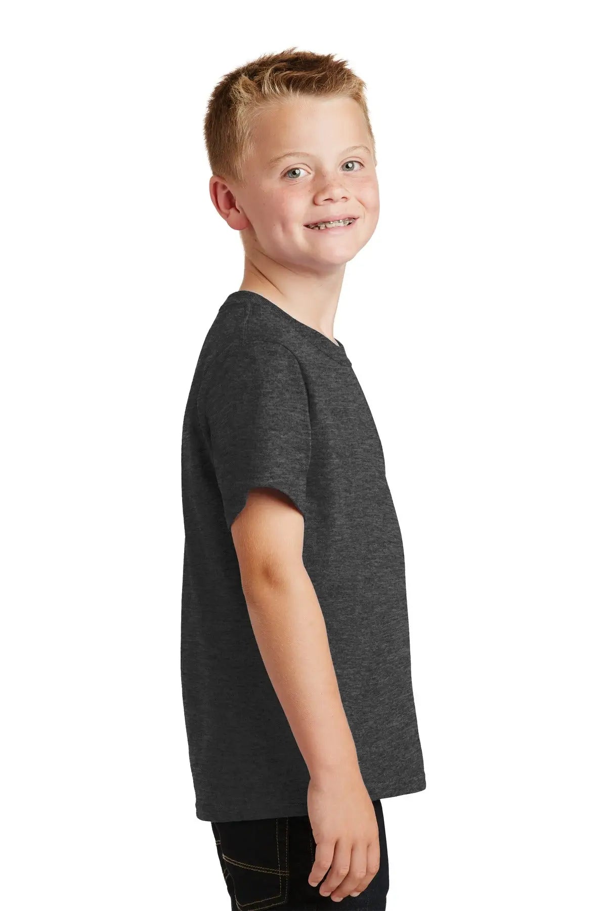 Port & Company Pc54y co Youth Core Cotton Tee - Dark Heather Gray
