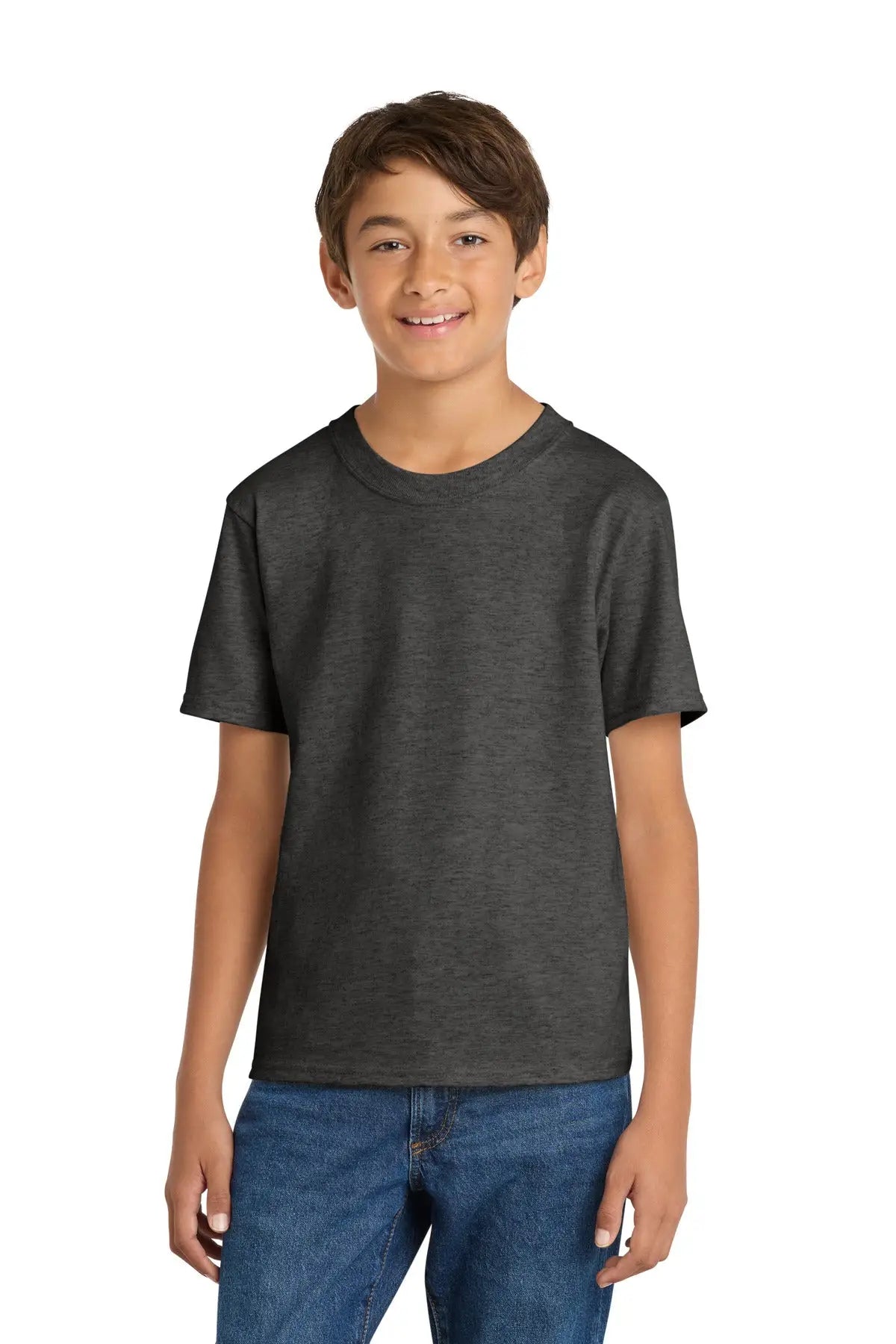 Port & Company Pc54y co Youth Core Cotton Tee - Dark Heather Gray