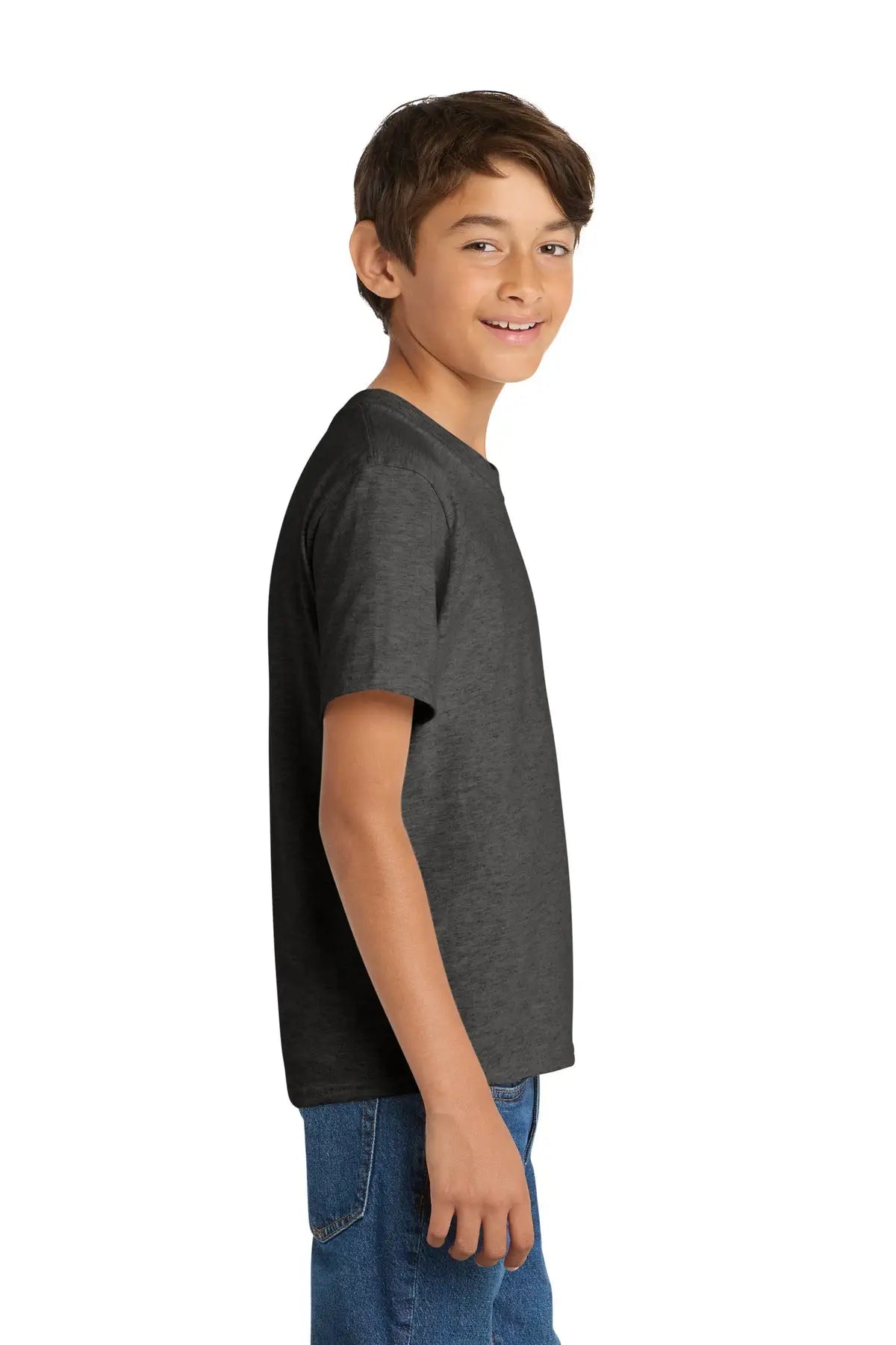 Port & Company Pc54y co Youth Core Cotton Tee - Dark Heather Gray