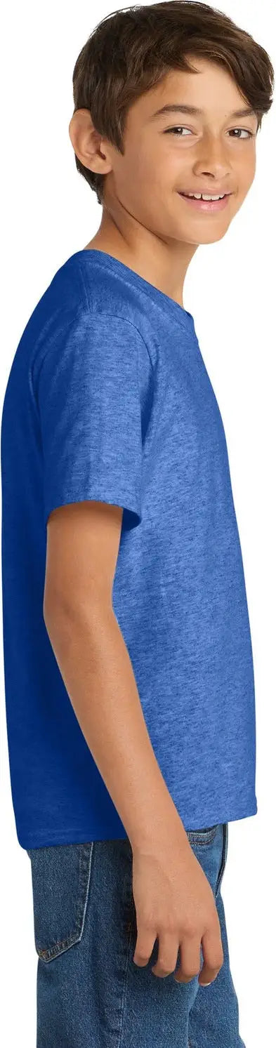 Port & Company Pc54y co Youth Core Cotton Tee - Heather Royal